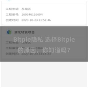 Bitpie隐私 选择Bitpie的原因，你知道吗？