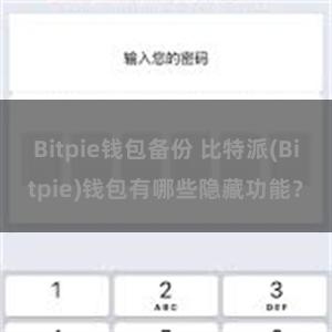 Bitpie钱包备份 比特派(Bitpie)钱包有哪些隐藏功能？