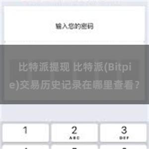 比特派提现 比特派(Bitpie)交易历史记录在哪里查看？