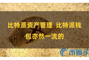 比特派资产管理  比特派钱包亦然一流的
